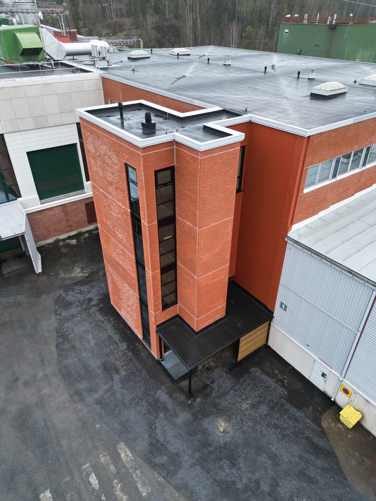 Metsä Board Kyröskoski porrastorni rakennustyö
